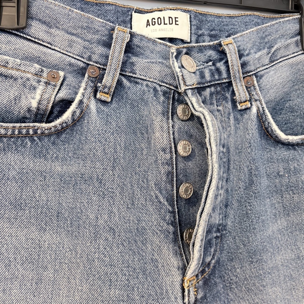 AGOLDE 90s High Rise Straight Distressed Jeans 25 Premium Vintage - Picture 2 of 8